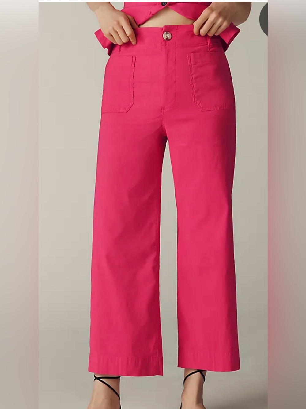 Maeve Bright Pink Wide-Leg Knit Pants